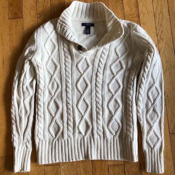 New Kid's GAP Off-White Cable Knit Sweater - Picture 1 of 8